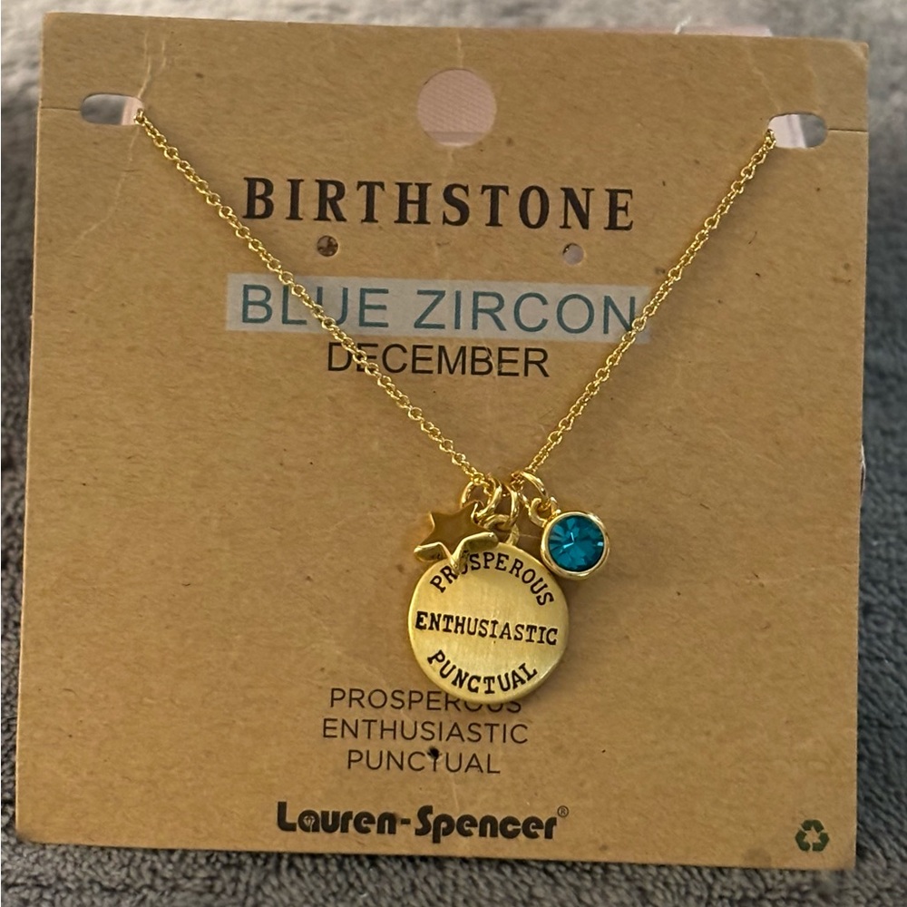 Lauren Spencer Gold December Birthstone Necklace